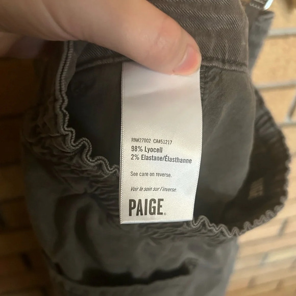 Paige Men's Regular-Fit Gray Elastic Drawstring Waist Flat Front Pants Size 33 - Picture 4 of 6